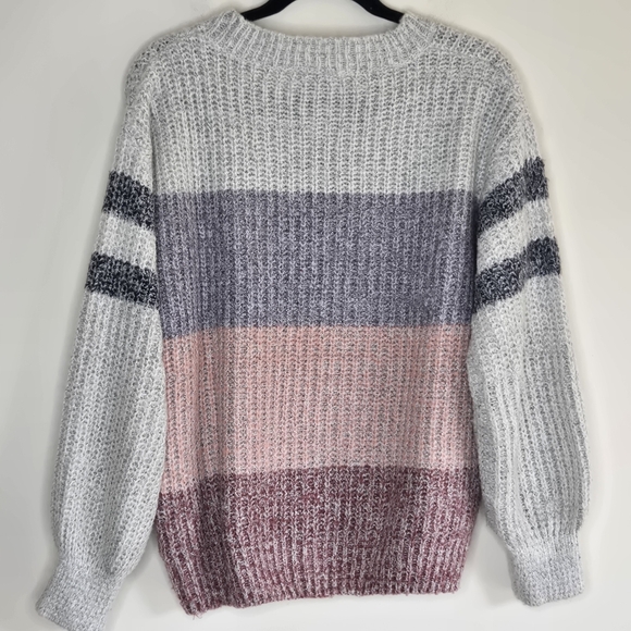 Heartloom Elise Colorblock Striped  Knit Crewneck Sweater - Picture 8 of 10